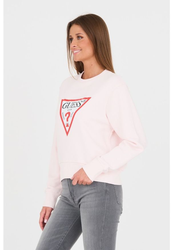 Guess - GUESS Różowa bluza Original Fleece. Kolor: różowy