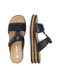 Rieker Klapki 62936-14 Granatowy. Kolor: niebieski. Materiał: skóra #5