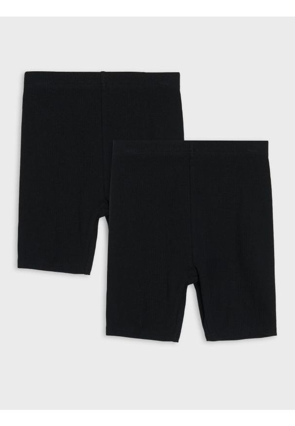 Sinsay - Prążkowane kolarki 2 pack - czarny. Kolor: czarny. Materiał: prążkowany