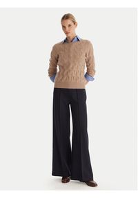 TOMMY HILFIGER - Tommy Hilfiger Sweter WW0WW43586 Beżowy Regular Fit. Kolor: beżowy. Materiał: wełna #3