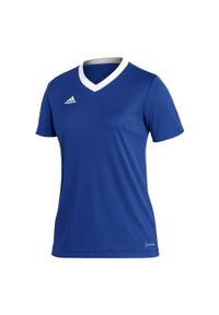 Koszulka piłkarska damska Adidas Entrada 22 Jersey. Kolor: niebieski, wielokolorowy, biały. Materiał: jersey. Sport: piłka nożna