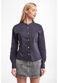 Custommade - Koszula Bridget CUSTOMMADE. Typ kołnierza: kołnierzyk stójkowy. Długość rękawa: długi rękaw. Długość: długie. Wzór: aplikacja #3