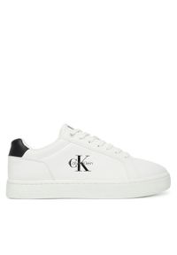 Calvin Klein Jeans Sneakersy Classic Cupsole Mono Lth YM0YM01369 Biały. Kolor: biały. Materiał: skóra