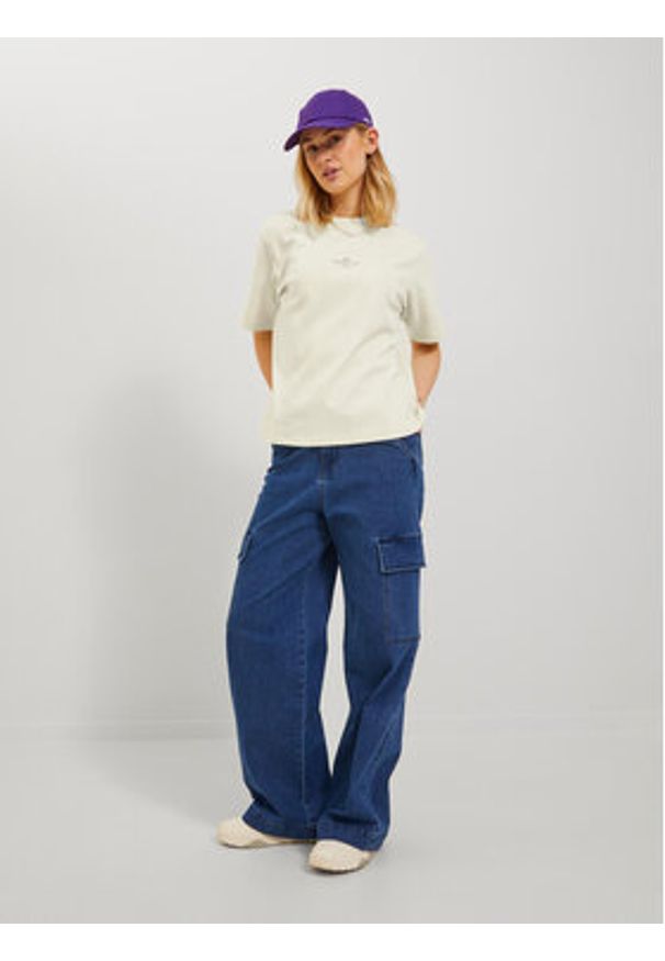 JJXX T-Shirt 12241203 Écru Loose Fit. Materiał: bawełna
