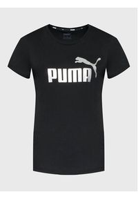 Puma T-Shirt Essentials+ Metallic Logo 848303 Czarny Regular Fit. Kolor: czarny. Materiał: bawełna