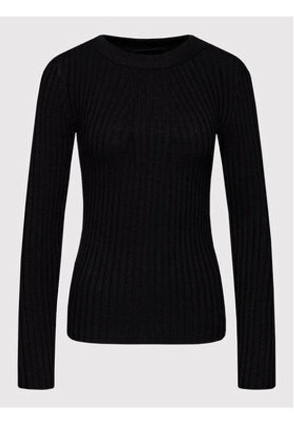 Pieces Sweter Crista 17115047 Czarny Slim Fit. Kolor: czarny. Materiał: wiskoza