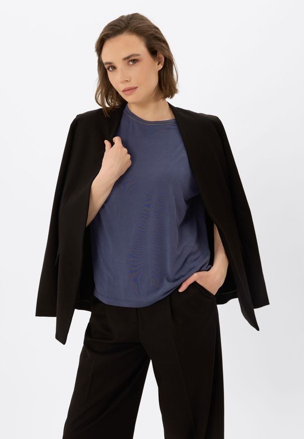 Volcano - Koszulka casual T-SUS. Okazja: na co dzień. Materiał: włókno, poliester, materiał. Długość: krótkie. Wzór: gładki, aplikacja. Styl: casual