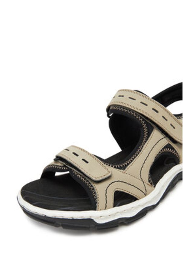 Rieker Sandały 68866-61 Beżowy. Kolor: beżowy. Materiał: materiał, syntetyk