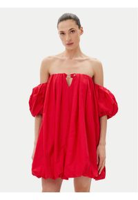 Pinko - PINKO Sukienka letnia 105211 A2LD Czerwony Regular Fit. Kolor: czerwony. Materiał: bawełna. Sezon: lato