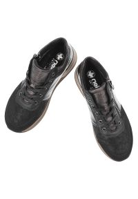 Czarne Sneakersy Rieker Stylowe Ocieplane Obuwie Damskie. Okazja: na co dzień. Zapięcie: zamek. Kolor: czarny. Materiał: syntetyk, lakier, materiał #7
