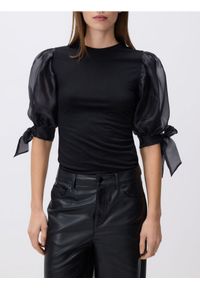Reserved - Bluzka z modalem - czarny. Kolor: czarny. Materiał: dzianina
