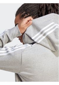 Adidas - adidas Bluza Essentials French Terry 3-Stripes Full-Zip Hoodie IC9833 Szary Regular Fit. Kolor: szary. Materiał: bawełna
