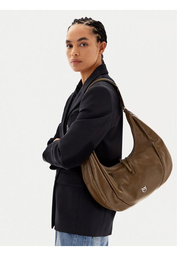 Pinko - PINKO Torebka Slouchy Hobo Big PE 25 PLTT 104295 A26J Khaki. Kolor: brązowy. Materiał: skórzane