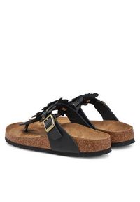 Birkenstock Japonki Gizeh Flowers 1026719 Czarny. Kolor: czarny. Materiał: skóra