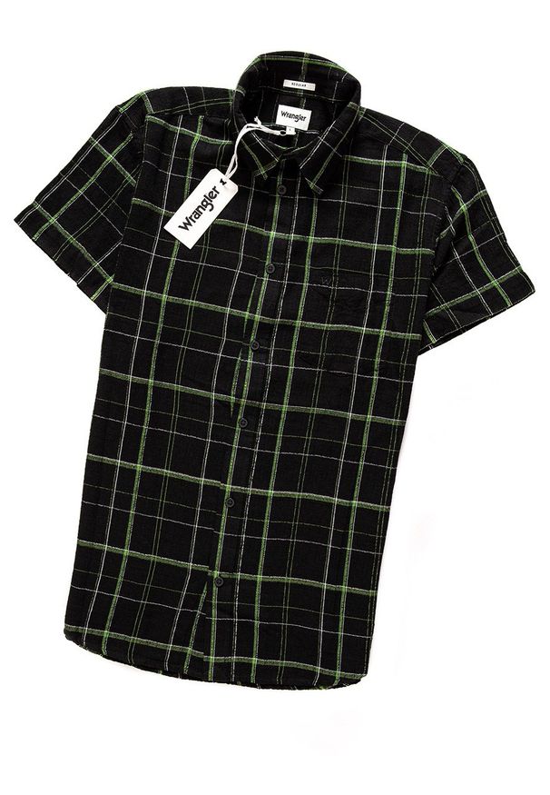 Wrangler - WRANGLER SS 1PKT SHIRT KOSZULA MĘSKA MATERIAŁOWA FADED BLACK W5860B8V6 112129499. Materiał: materiał