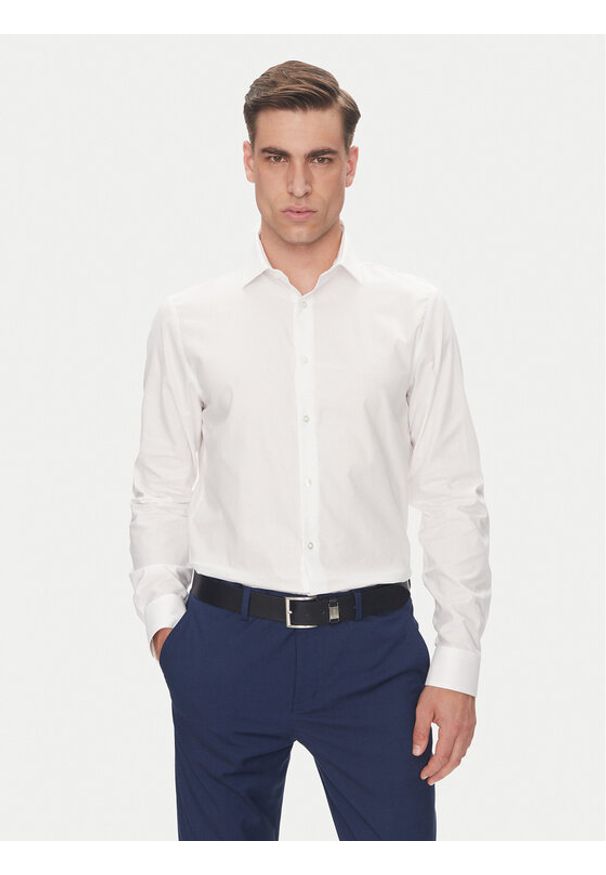Calvin Klein Koszula LV019EU021 Biały Regular Fit. Kolor: biały. Materiał: bawełna