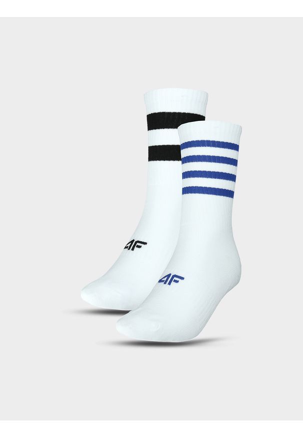 4f - 4F Skarpety casual do połowy łydki (2-pack) uniseks - multikolor 35-38. Kolor: wielokolorowy. Materiał: włókno, poliamid, prążkowany, bawełna, materiał
