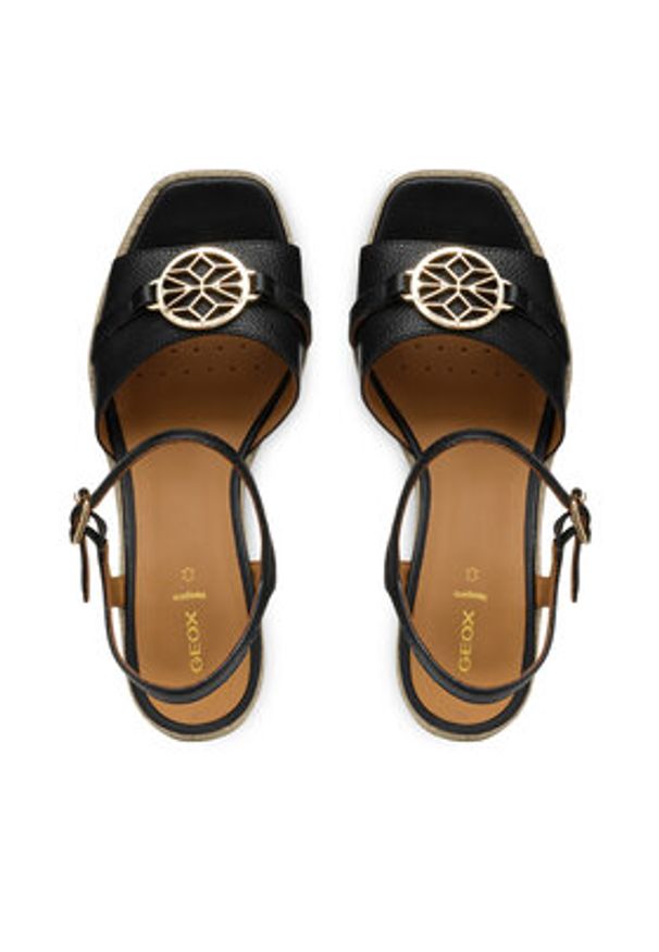 Geox Espadryle D Panarea D55UYB 00046 C9999 Czarny. Kolor: czarny. Materiał: skóra