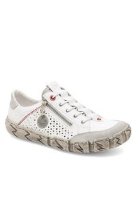 Rieker Sneakersy L0355-80 Biały. Kolor: biały. Materiał: skóra