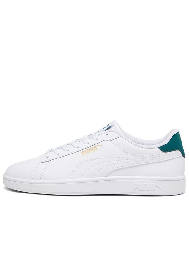 Buty unisex Puma Smash 3.0 L 39098714 - białe. Kolor: biały. Materiał: syntetyk, skóra, guma, tkanina. Szerokość cholewki: normalna. Sport: tenis