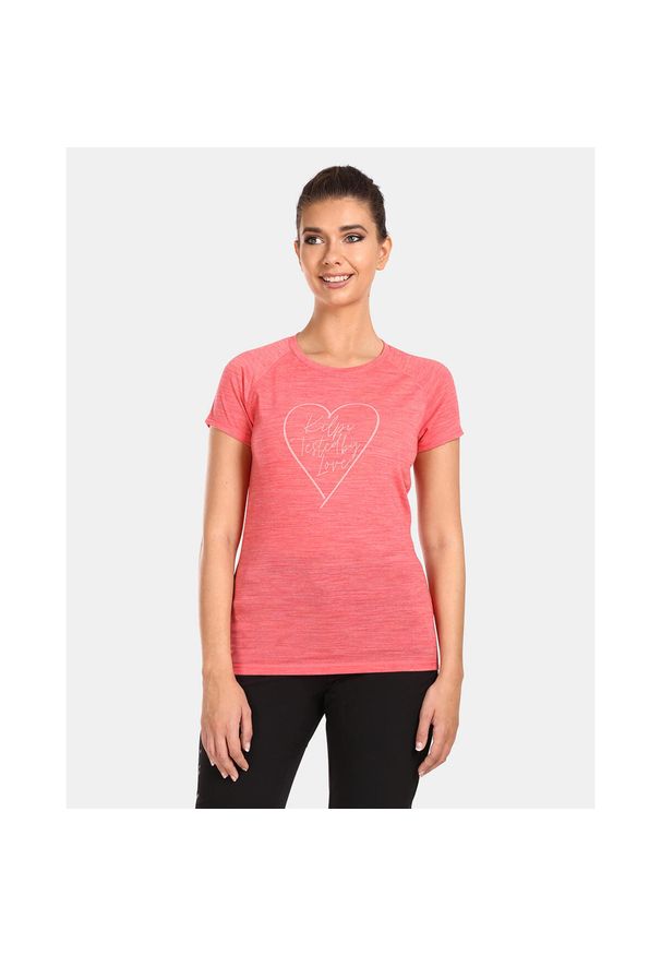 Damska koszulka z wełny merynosów Kilpi ZARJA-W. Kolor: różowy. Materiał: wełna