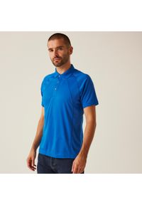 Regatta - Męska koszulka polo Coolweave. Typ kołnierza: polo. Kolor: niebieski. Materiał: materiał. Sport: turystyka piesza #1