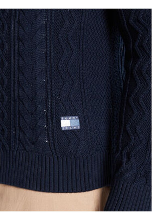 Tommy Jeans Sweter DM0DM22101 Granatowy Regular Fit. Kolor: niebieski. Materiał: bawełna