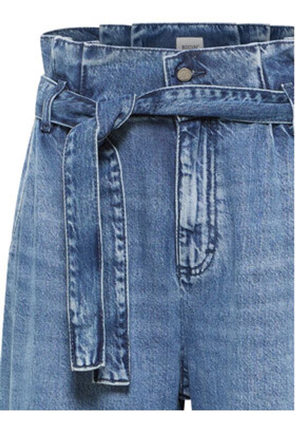Mustang Szorty jeansowe Jericho 1016559 Niebieski Loose Fit. Kolor: niebieski. Materiał: lyocell