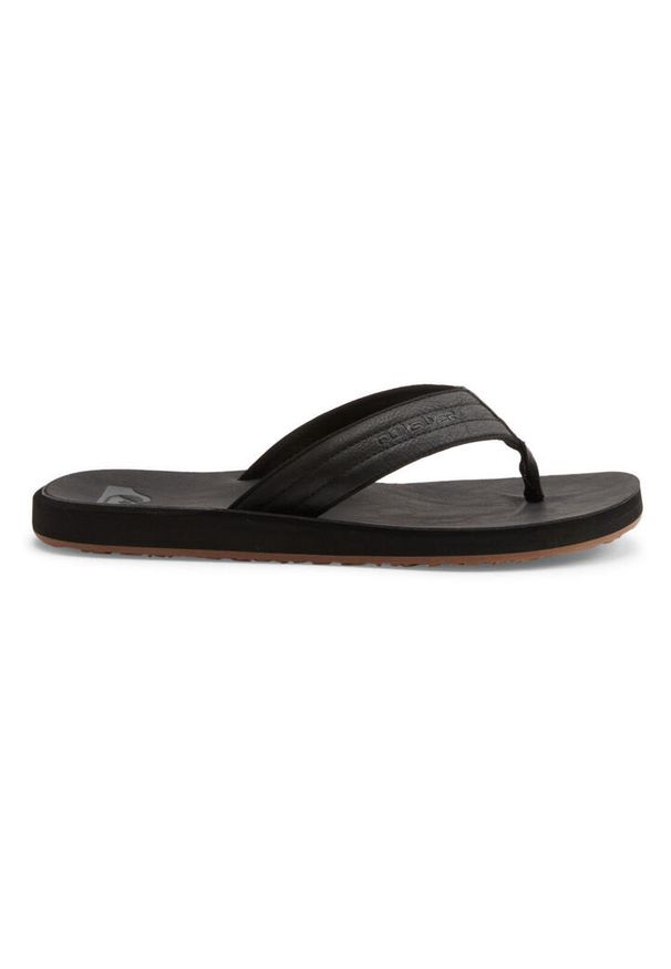 Japonki plażowe męskie Quiksilver Carver Nubuk. Okazja: na plażę. Kolor: czarny. Materiał: nubuk