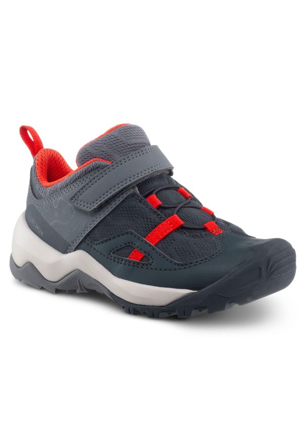 quechua - Buty turystyczne dla dzieci Quechua Crossrock. Kolor: pomarańczowy, czerwony, wielokolorowy, szary. Materiał: kauczuk, guma. Szerokość cholewki: normalna. Sport: wspinaczka