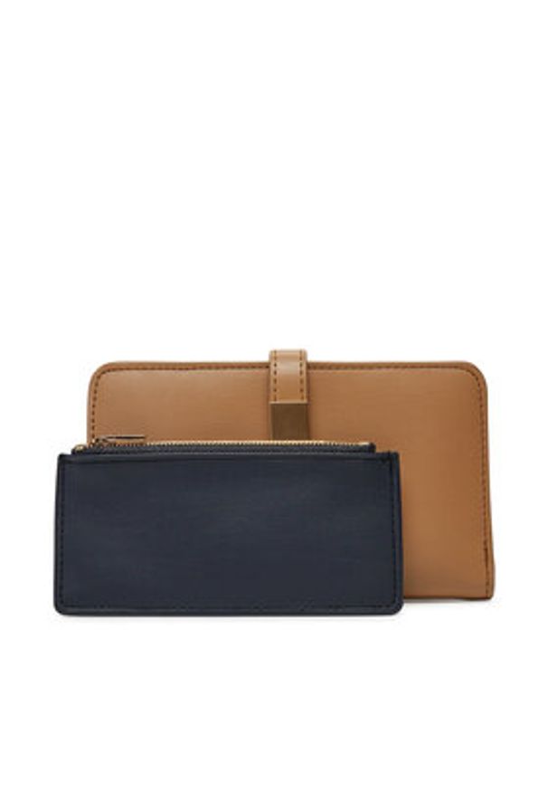 TOMMY HILFIGER - Tommy Hilfiger Mały Portfel Damski Th Heritage Med Wallet AW0AW17262 Brązowy. Kolor: brązowy. Materiał: skóra
