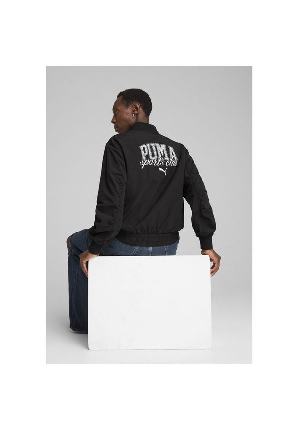 Puma - Męska kurtka bomber PUMA Class PUMA Black. Kolor: czarny. Materiał: guma. Wzór: napisy, nadruk