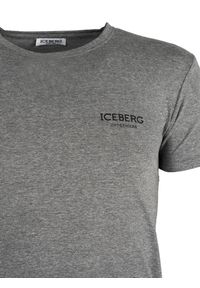Iceberg T-shirt "C-neck" | ICE1UTS01 | Mężczyzna | Szary. Kolor: szary. Materiał: bawełna, elastan. Wzór: nadruk #6