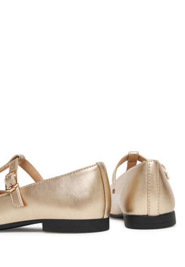 TOMMY HILFIGER - Tommy Hilfiger Baleriny T3A3-34001-1372 S Złoty. Kolor: złoty. Materiał: skóra