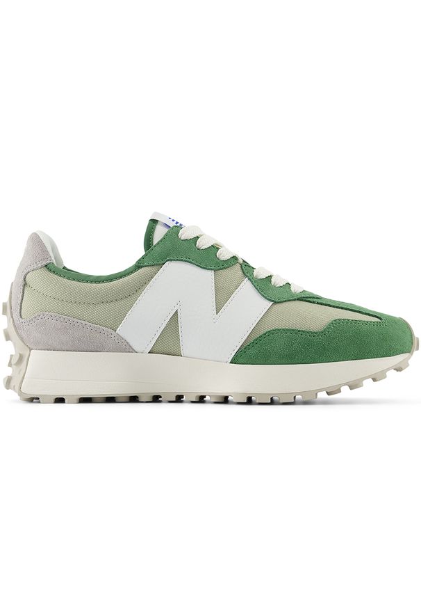 Buty unisex New Balance U327CE – zielone. Okazja: na co dzień. Kolor: zielony. Materiał: guma, zamsz, skóra, materiał. Szerokość cholewki: normalna