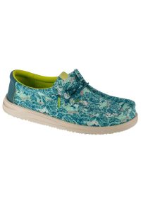 Hey dude - Buty Hey Dude Wally H2O Tropical M 40702-4OR niebieskie. Okazja: na co dzień. Zapięcie: bez zapięcia. Kolor: niebieski. Materiał: materiał, syntetyk. Szerokość cholewki: normalna. Styl: casual #2