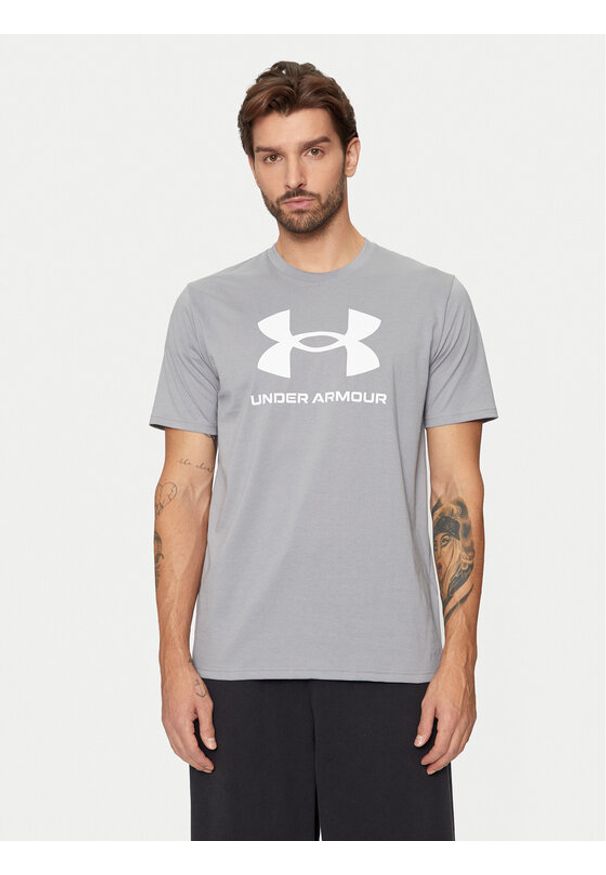 Under Armour T-Shirt Ua Sportstyle Logo Update Ss 1382911 Szary Loose Fit. Kolor: szary. Materiał: syntetyk, bawełna
