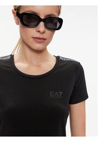 EA7 Emporio Armani T-Shirt 3DTT44 TJ6SZ 1200 Czarny Slim Fit. Kolor: czarny. Materiał: bawełna