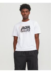 Jack & Jones - Jack&Jones T-Shirt Map Logo 12252376 Biały Standard Fit. Kolor: biały. Materiał: bawełna