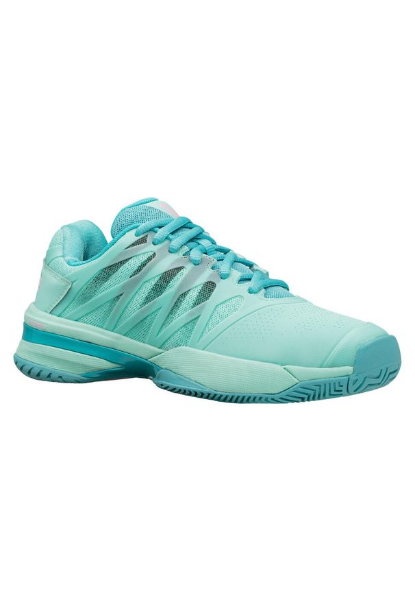 Buty do tenisa damskie K-Swiss Ultrashot 2 Allcourt. Kolor: wielokolorowy, różowy, niebieski. Materiał: materiał, syntetyk. Szerokość cholewki: normalna. Sport: tenis