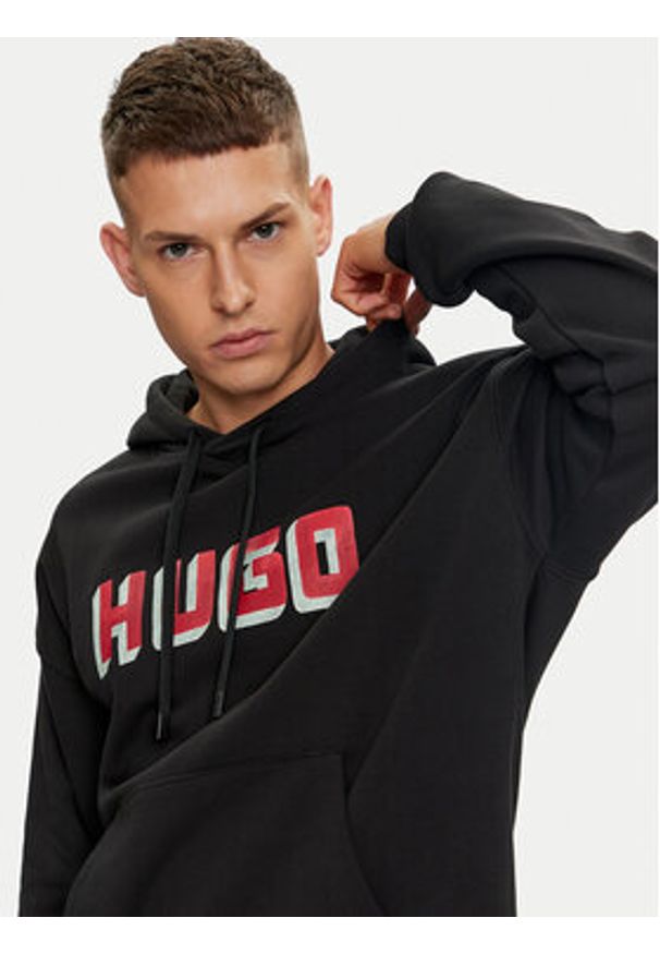 Hugo Bluza Diqerio 50516655 Czarny Relaxed Fit. Kolor: czarny. Materiał: bawełna