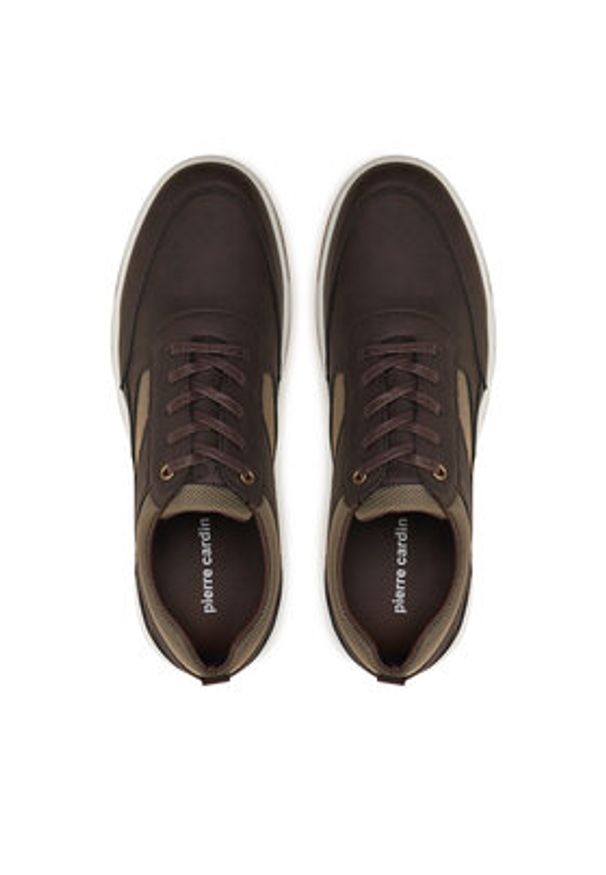 Pierre Cardin Sneakersy 9637 Brązowy. Kolor: brązowy. Materiał: skóra