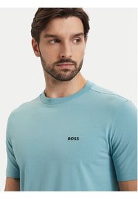 BOSS T-Shirt Tee 50506373 Turkusowy Regular Fit. Kolor: turkusowy. Materiał: bawełna #4