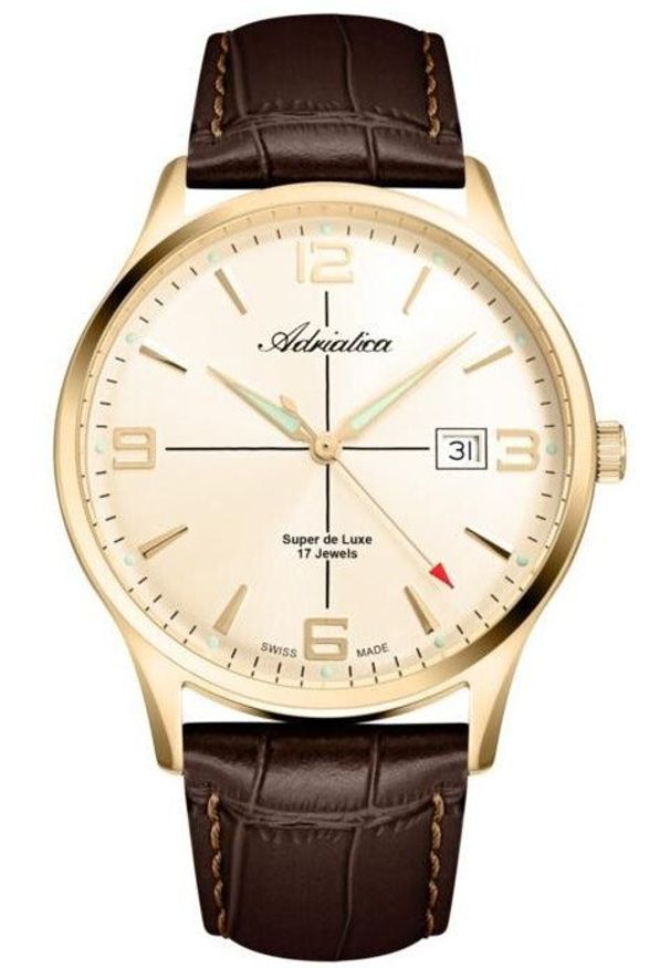 Zegarek męski Adriatica A8331.1B51M brązowy. Kolor: brązowy