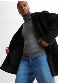 bonprix - Krótki płaszcz z domieszką wełny. Kolor: czarny. Materiał: wełna, materiał. Długość: krótkie #3