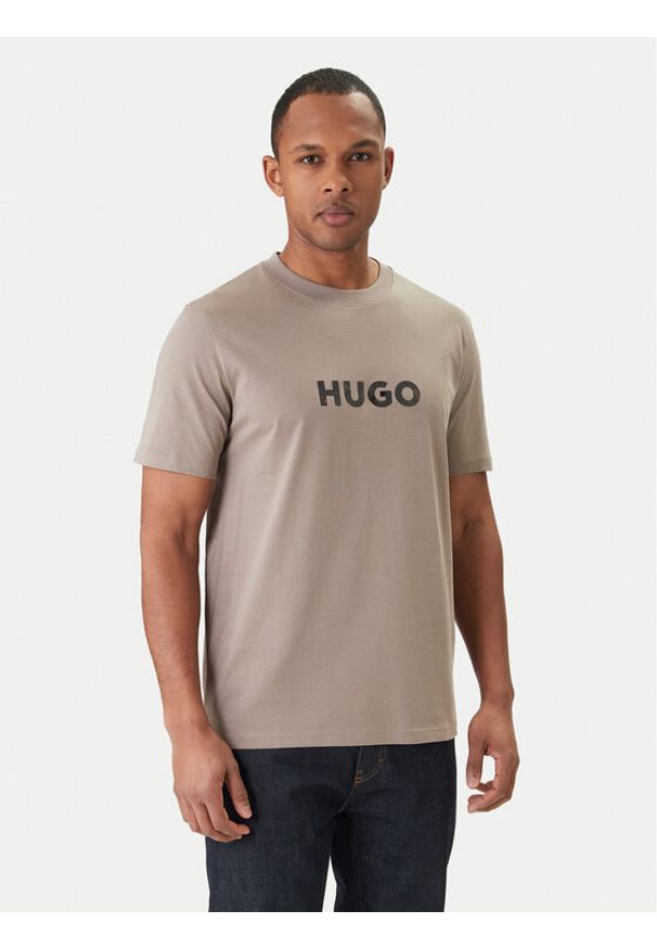 Hugo - HUGO T-Shirt Dumeo 50557437 Beżowy Regular Fit. Kolor: beżowy. Materiał: bawełna