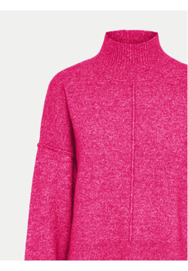 YAS Golf 26030703 Różowy Relaxed Fit. Typ kołnierza: golf. Kolor: różowy. Materiał: syntetyk