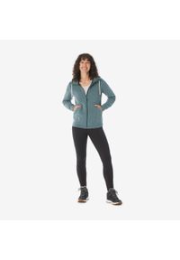quechua - Bluza turystyczna damska Quechua NH500. Kolor: zielony, niebieski, wielokolorowy. Materiał: poliester, materiał. Sport: turystyka piesza