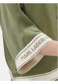 Karl Lagerfeld - KARL LAGERFELD Koszula A2W11037 Zielony Relaxed Fit. Typ kołnierza: dekolt w karo. Kolor: zielony. Materiał: wiskoza