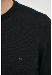 Calvin Klein - Sweter wełniany. Kolor: czarny. Materiał: wełna #4